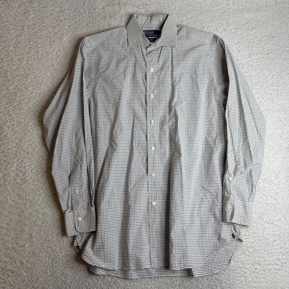 Polo Ralph Lauren Regent Classic Fit Check Shirt Mens 15.5 32/33 Navy Green